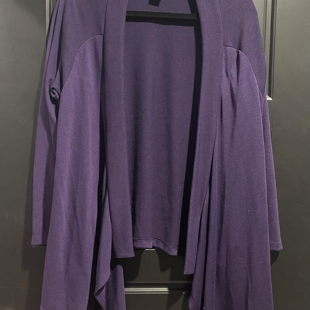 Purple cardigan